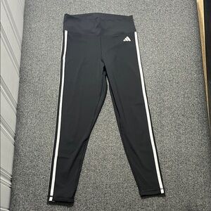 Adidas Kids Leggings in Black with White Accents